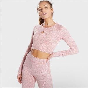 Gymshark Fleur Texture Washed Dusky Pink Set - Small